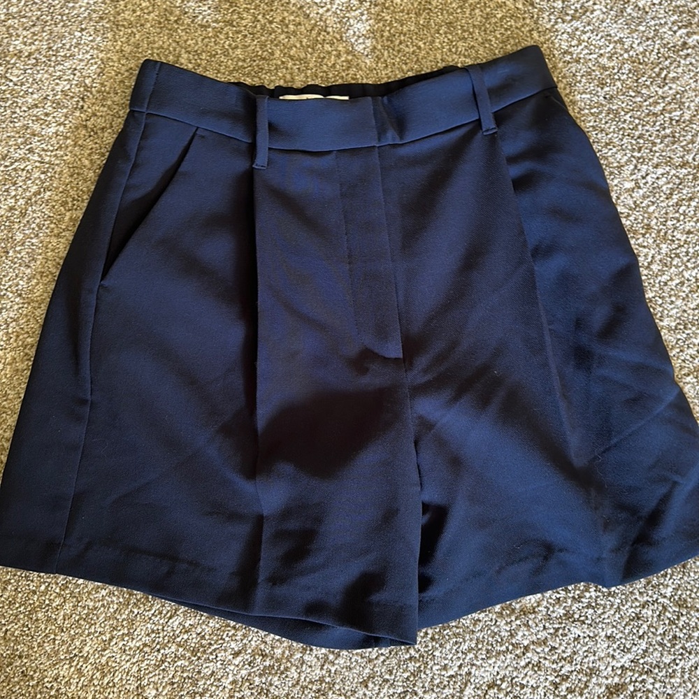 Abercrombie & Fitch Navy High Rise Tailored Shorts